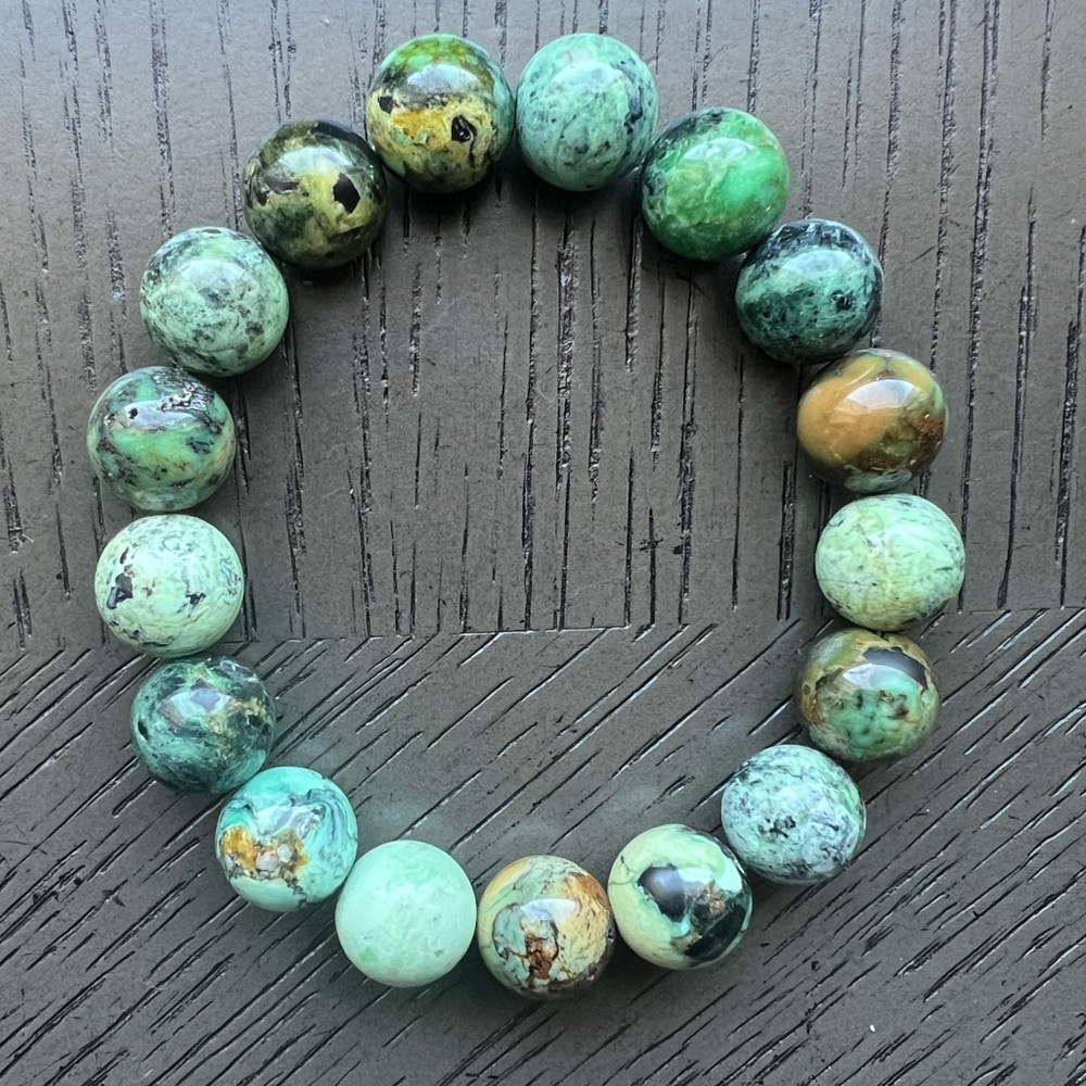 Variscite bracelet 12mm SIZE 6.5-6.75’